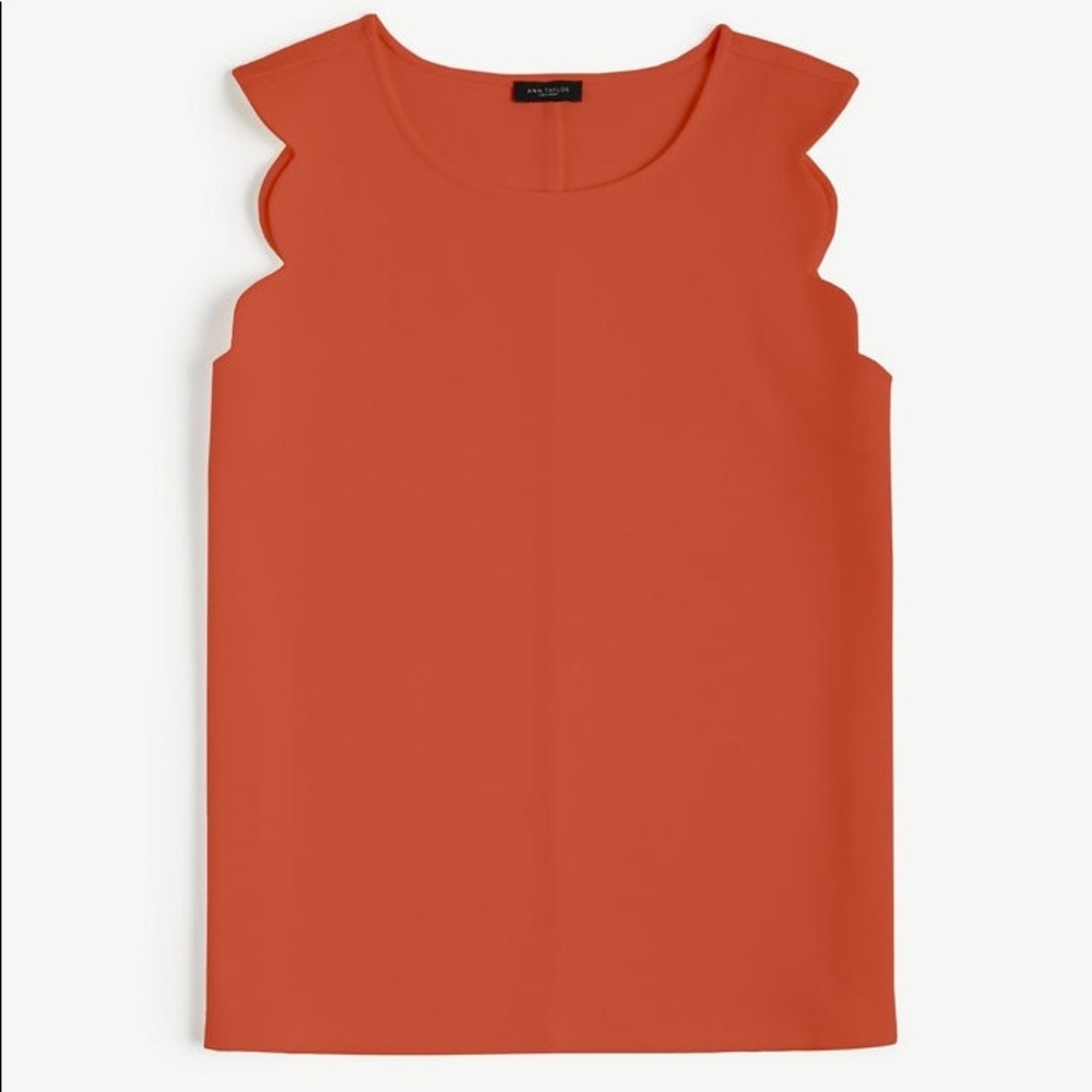 Ann Taylor Scalloped Sleeve Tank